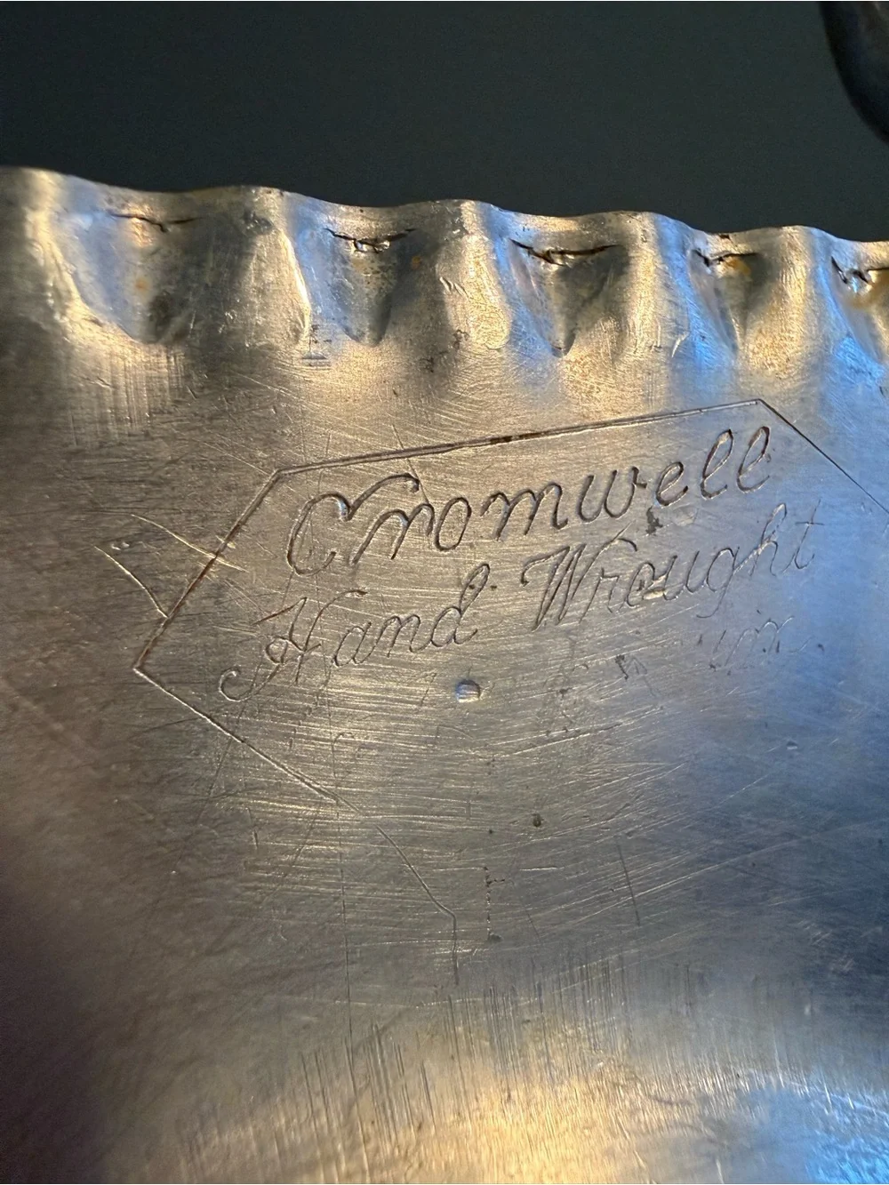 Vintage Cromwell 1950’s Hand Wrought Forged Serving Tray Platter With Handles